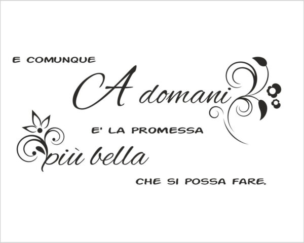 Adesivo da parete frase amore "LA PROMESSA PIÙ BELLA"
