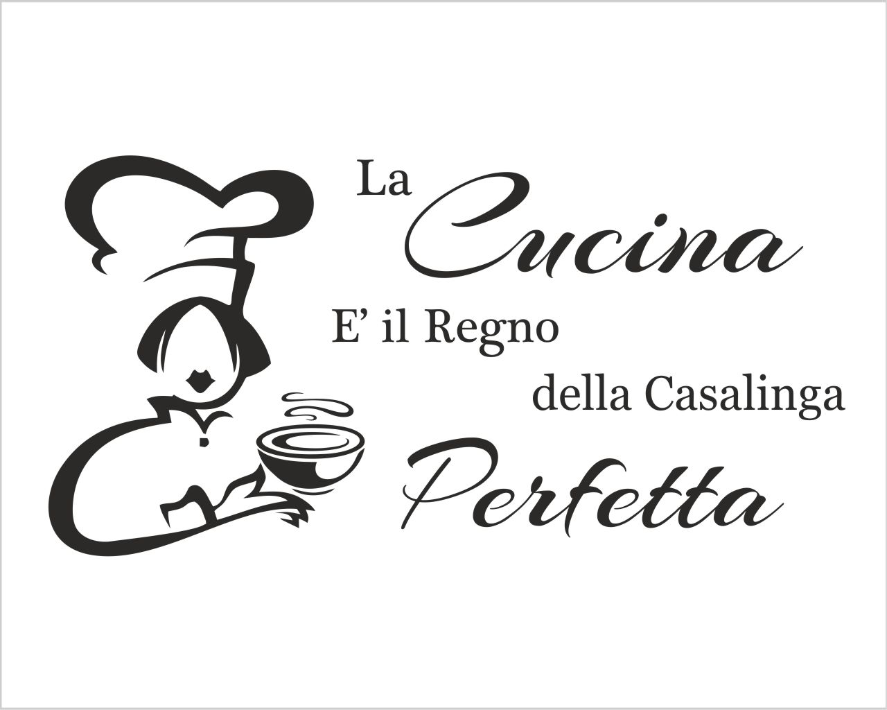 Adesivo murale cucina "IL REGNO DELLA CUOCA PERFETTA"