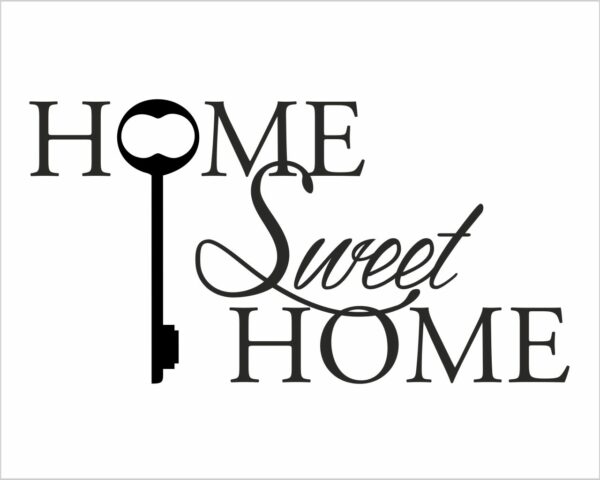 Adesivo murale casa "HOME SWEET HOME" - Appendiabiti design