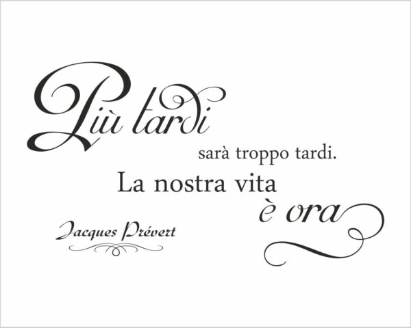 Adesivo da parete frase Jacques Prèvert "BACIAMI"