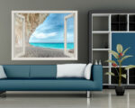 Adesivo murale finestra natura "SCORCIO SUL MARE" - Finestra illusione