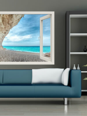 Adesivo murale finestra natura "SCORCIO SUL MARE" - Finestra illusione