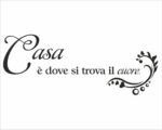 Adesivo murale frase "CASA È DOVE SI TROVA IL CUORE" - Appendiabiti design