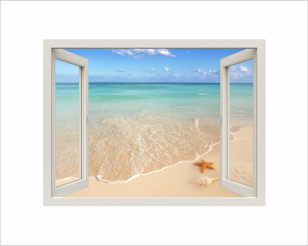 Adesivo murale finestra natura "AFFACCIATI SUL MARE - Finestra illusione