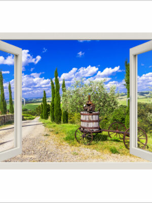 Viale di campagna-finestra adesiva