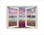 Adesivo murale finestra natura "ALBA SULLE AZALEE" - Finestra illusione