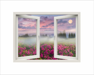 Alba sulle azalee-finestra adesiva