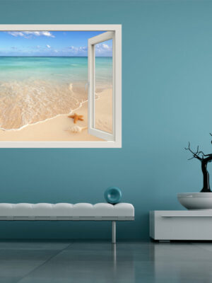 Adesivo murale finestra natura "AFFACCIATI SUL MARE - Finestra illusione