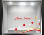 Adesivo per vetrine Natale "BUONE FESTE CON STELLE" - Vetrofania