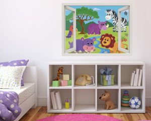 Teneri amici della foresta-finestra adesiva