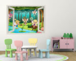 Adesivo murale finestra "NEL BOSCO INCANTATO" - Finestra illusione