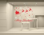 Adesivo per vetrine "BABBO NATALE CON SLITTA" - Vetrofania