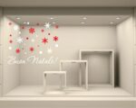 Adesivo per vetrine "NATALE CON I FIOCCHI - Vetrofania