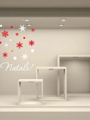 Adesivo per vetrine "NATALE CON I FIOCCHI - Vetrofania