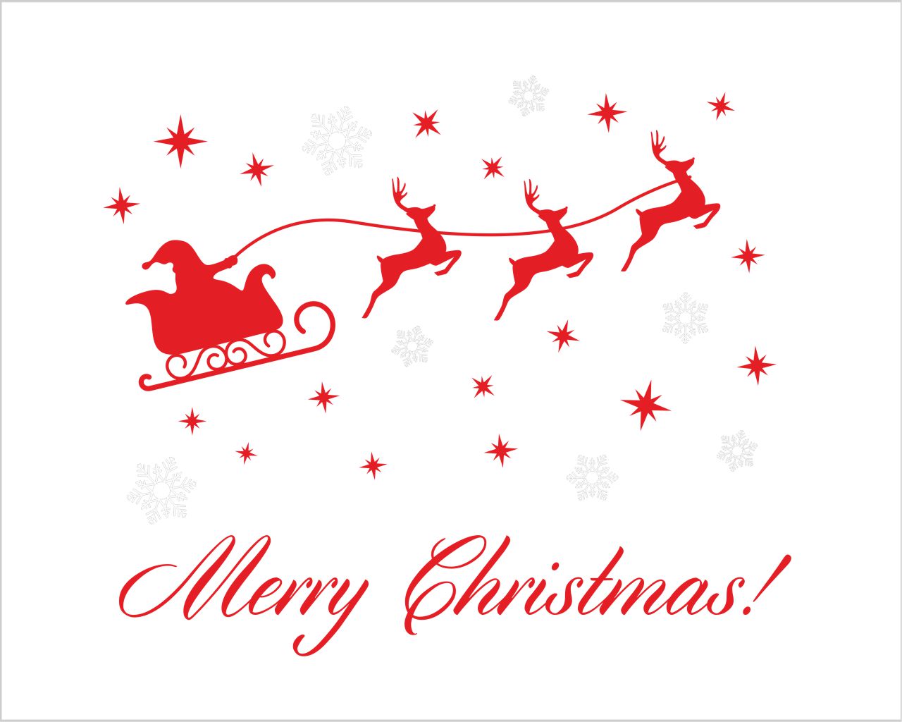 Adesivo per vetrine "BABBO NATALE CON SLITTA" - Vetrofania