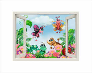 Insetti colorati nel prato