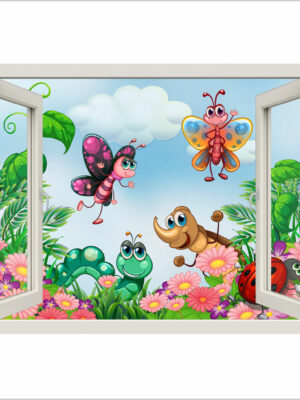 Insetti colorati nel prato