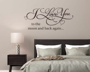 Adesivo da parete amore "TO THE MOON AND BACK AGAIN" - Adesivo murale
