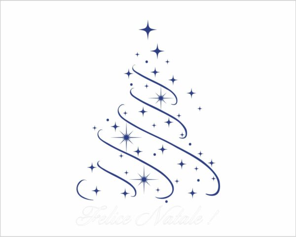 Adesivo per vetrine "FELICE NATALE CON STELLINE" - Vetrofania