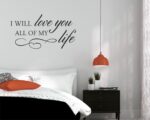 Adesivo da parete frase amore "ALL OF MY LIFE" - Adesivo murale