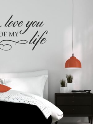 Adesivo da parete frase amore "ALL OF MY LIFE" - Adesivo murale