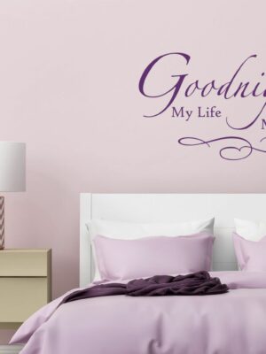 Adesivo da parete frase amore "GOODNIGHT MY LIFE" - Adesivo murale