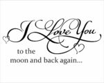 Adesivo da parete amore "TO THE MOON AND BACK AGAIN" - Adesivo murale