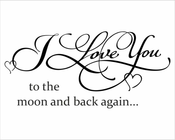 Adesivo da parete amore "TO THE MOON AND BACK AGAIN" - Adesivo murale