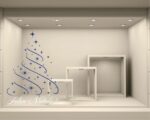 Adesivo per vetrine "FELICE NATALE CON STELLINE" - Vetrofania