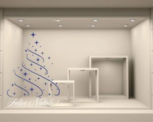 Adesivo per vetrine-Felice Natale con stelline