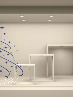 Adesivo per vetrine "FELICE NATALE CON STELLINE" - Vetrofania