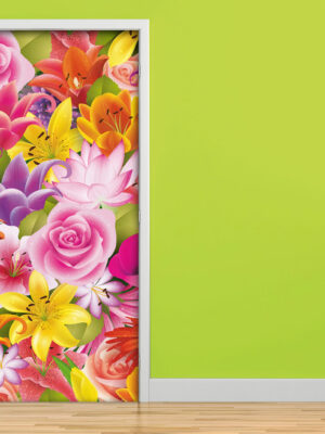 Decoro porta "FIORI COLORATI"