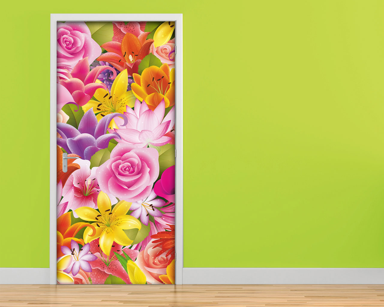 Decoro porta "FIORI COLORATI"