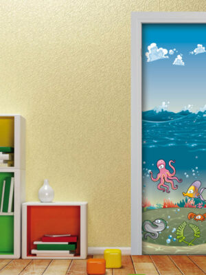 Decoro porta cameretta bimbi "SIMPATICI AMICI SOTT'ACQUA"