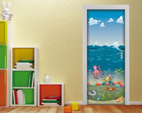 Decoro porta cameretta bimbi "SIMPATICI AMICI SOTT'ACQUA"
