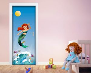 Decoro porta bimbi Sirenetta “ARIEL IN FONDO AL MAR” - Interni & Decori