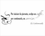 Adesivo da parete frase caffè "PER INIZIARE LA GIORNATA"
