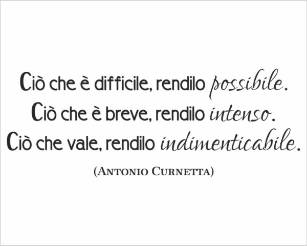 Adesivo da parete frase "CIÒ CHE È DIFFICILE, RENDILO POSSIBILE"