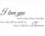 Adesivo da parete amore "MORE TODAY THAN YESTERDAY" - Adesivo murale