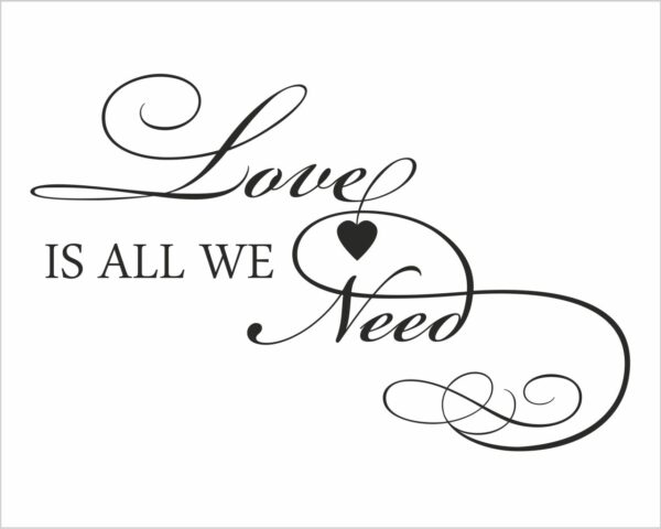 Adesivo da parete amore "LOVE IS ALL WE NEED" - Adesivo murale