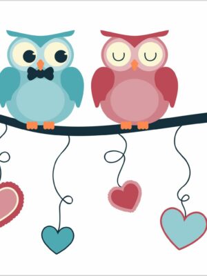 Gufi innamorati-adesivo murale