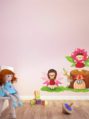 Adesivo da parete fatine "COME NELLE FIABE" - Adesivo murale