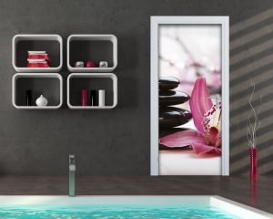 Adesivo per porte-lilium con pietre nere