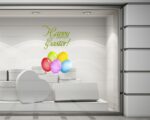 Adesivo per vetrine "UOVA DI PASQUA" - Vetrofania