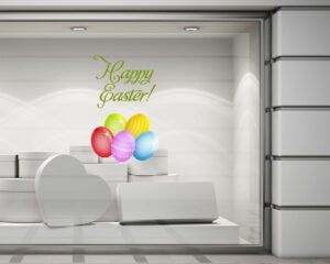 Adesivo per vetrine "UOVA DI PASQUA" - Vetrofania