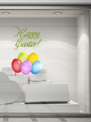 Adesivo per vetrine "UOVA DI PASQUA" - Vetrofania