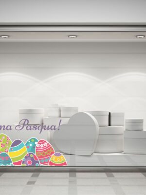 Adesivo per vetrine "COLORATE UOVA DI PASQUA" - Vetrofania