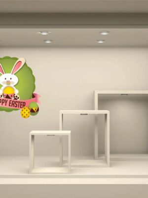 Adesivo per vetrine "CONIGLIETTO DI PASQUA" - Vetrofania