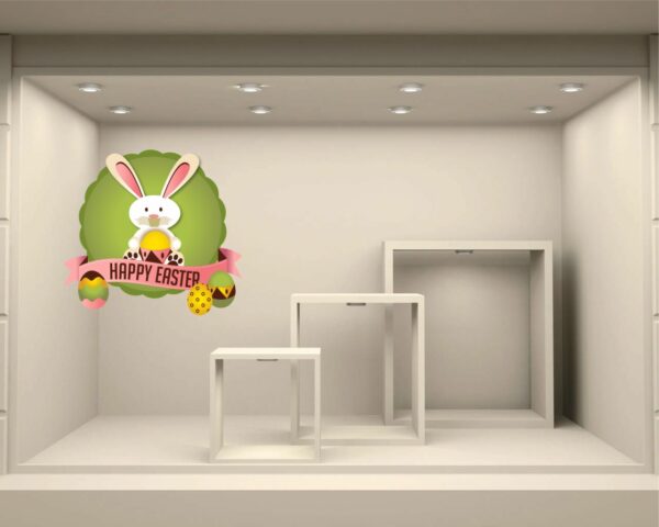 Adesivo per vetrine "CONIGLIETTO DI PASQUA" - Vetrofania