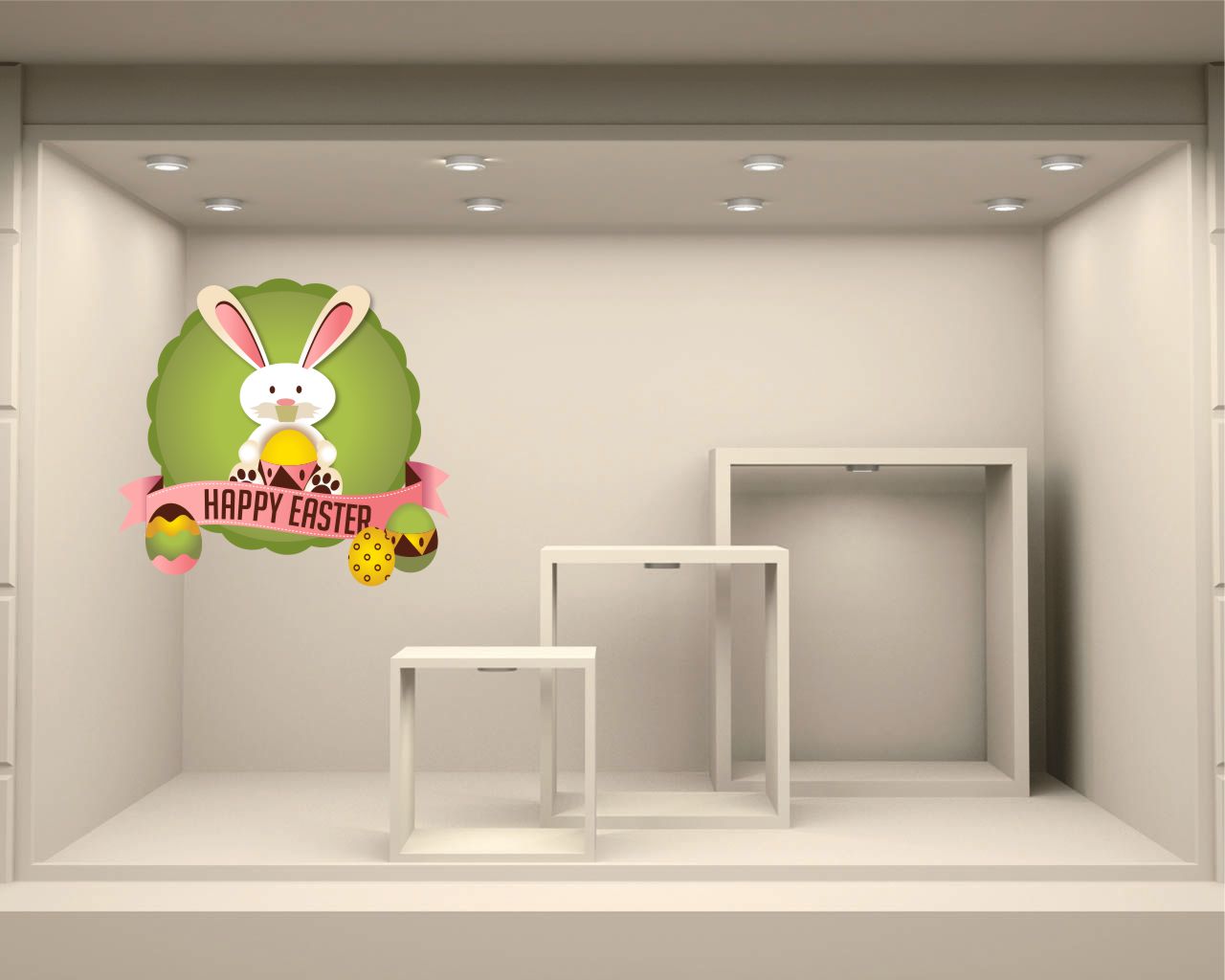 Adesivo per vetrine "CONIGLIETTO DI PASQUA" - Vetrofania